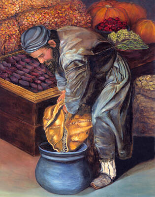 Recently Sold - Portraits Paintings - Fruit Vendor by Portraits By NC
