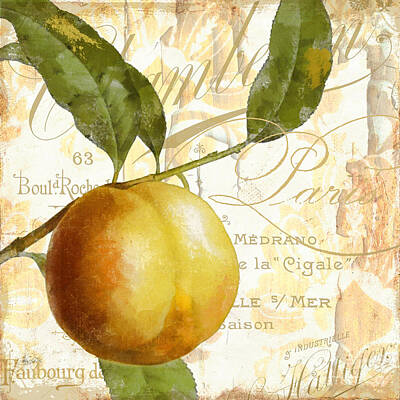 Food And Beverage Royalty-Free and Rights-Managed Images - Fruits dOr Golden Peach by Mindy Sommers