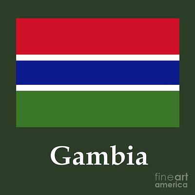 The Bunsen Burner - Gambia Flag And Name by Frederick Holiday