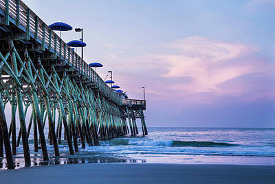 Beaches And Waves - Garden City Pier  and Sky by Joe Miller