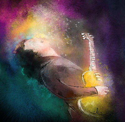 Music Painting Rights Managed Images - Gary Moore 01 Royalty-Free Image by Miki De Goodaboom