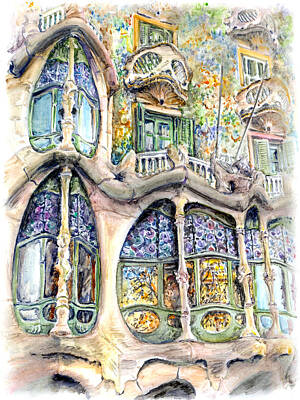 Minimalist Movie Posters 2 Rights Managed Images - Gaudi Windows Royalty-Free Image by Elena Petrova Gancheva