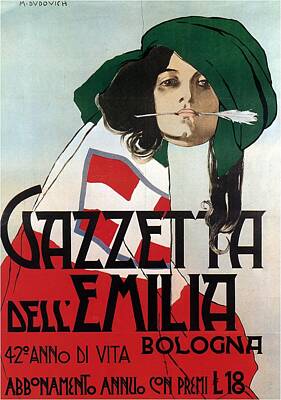 Royalty-Free and Rights-Managed Images - Gazzetta DellEmilia - Magazine Cover - Vintage Advertising Poster by Studio Grafiikka