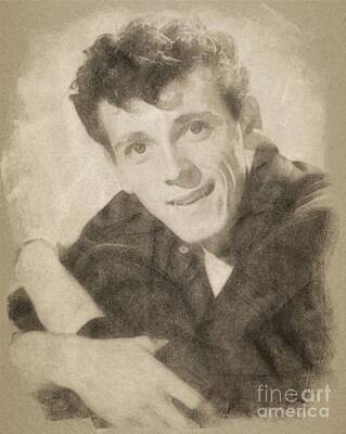 Musicians Drawings Royalty Free Images - Gene Vincent, Singer Royalty-Free Image by Esoterica Art Agency
