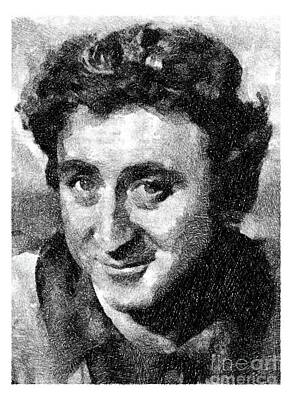 Musicians Drawings Royalty Free Images - Gene Wilder, Vintage Actor by JS Royalty-Free Image by Esoterica Art Agency