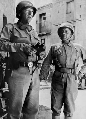 Portraits Photos - General Patton and Teddy Roosevelt Jr. - Invasion of Sicily - WW2 by War Is Hell Store