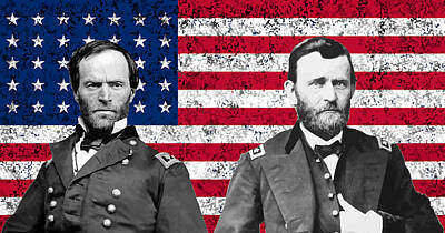 Beach Royalty-Free and Rights-Managed Images - Generals Sherman and Grant  by War Is Hell Store