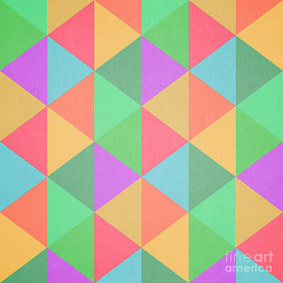 Royalty-Free and Rights-Managed Images - Geometric Triangles Abstract Square by Edward Fielding