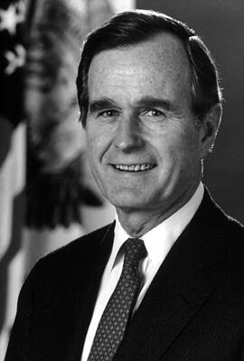 Politicians Royalty Free Images - George Bush Sr Royalty-Free Image by War Is Hell Store