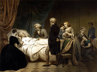 Politicians Paintings - George Washington On His Deathbed by War Is Hell Store