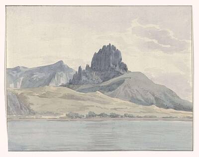 Mountain Paintings - Gezicht op de kust van Pentidatilo aan de overzijde van kaap Spartivento, Louis Ducros, 1778 by Celestial Images