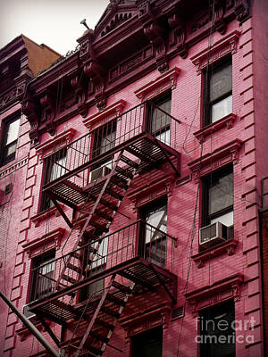 Open Impressionism California Desert - Gilded Age in Pink - Fire Escapes of New York by Miriam Danar