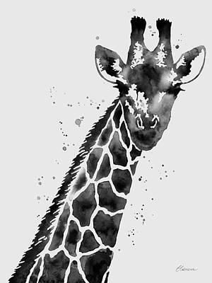 Animals Royalty-Free and Rights-Managed Images - Giraffe in Black and White by Hailey E Herrera