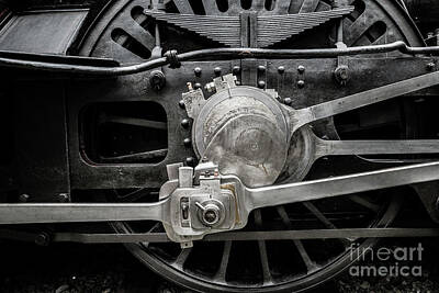 Abstract Male Faces - Steam Train Wheel by M G Whittingham