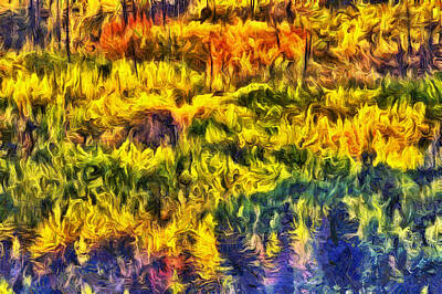 Abstract Landscape Digital Art Rights Managed Images - Glacier Fall Abstract Royalty-Free Image by Mark Kiver