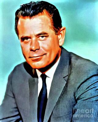 Musicians Digital Art Royalty Free Images - Glenn Ford, Hollywood Legend by Mary Bassett Royalty-Free Image by Esoterica Art Agency