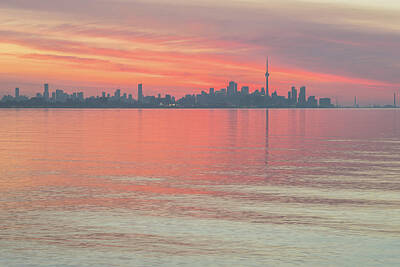 Lets Be Frank - Glorious Brushstrokes - Toronto Skyline at Dawn by Georgia Mizuleva