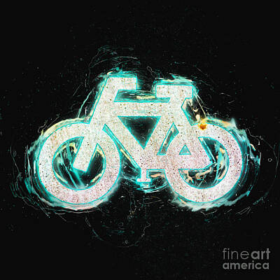Studio Grafika Typography - Glowing neon bicycle sign.  by Humorous Quotes