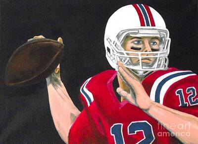 Football Paintings - G.o.a.t. by Edward Smith