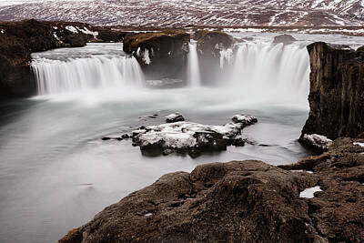Zodiac Posters Royalty Free Images - Godafoss Waterfall in winter Iceland Royalty-Free Image by Pradeep Raja PRINTS