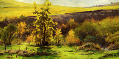 Abstract Landscape Royalty-Free and Rights-Managed Images - Gold Leaf by Steve Henderson