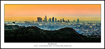 Skylines Royalty-Free and Rights-Managed Images - Golden California Sunrise Poster Print by Az Jackson
