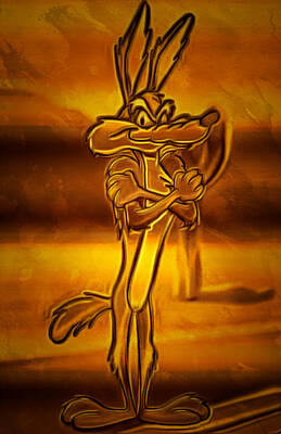Comics Digital Art - Golden Coyote by Mario Carini