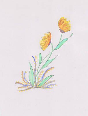 Discover Inventions - Golden Flowers by Rosalie Scanlon