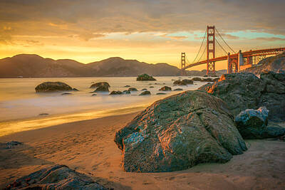 Architecture Royalty-Free and Rights-Managed Images - Golden Gate Sunset by James Udall