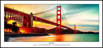 Unicorn Dust - Golden Gate Sunset Poster Print by Az Jackson