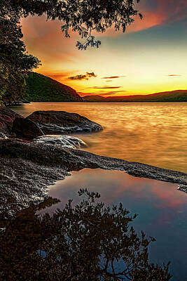 Cityscape Gregory Ballos Royalty Free Images - Golden Lake George Sunrise Royalty-Free Image by Tony Beaver