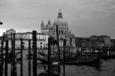 Scifi Portrait Collection - Gondolas In Venice Mono by John Hughes