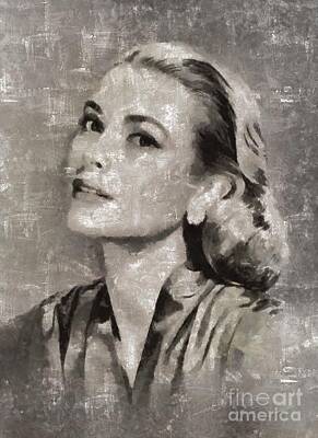 Actors Paintings - Grace Kelly by Mary Bassett by Esoterica Art Agency