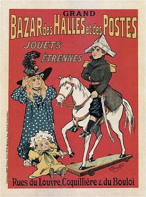 Royalty-Free and Rights-Managed Images - Grand Bazar des Halles et des Postes - Vintage Advertising Poster by Studio Grafiikka