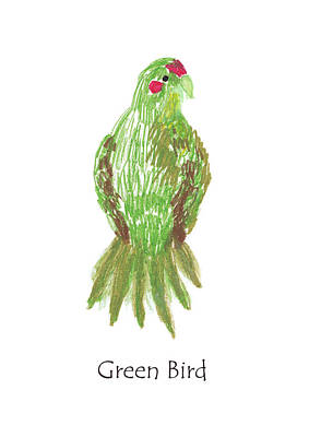 Portraits Royalty-Free and Rights-Managed Images - Green Bird by Pookie Pet Portraits