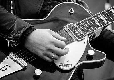 Musicians Photos - Gretsch guitar during a concert by AM FineArtPrints