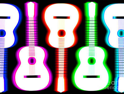 Rock And Roll Digital Art - Guitars on Fire 5 by Andy Smy