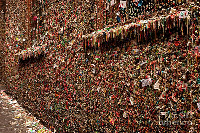 Modern Man Air Travel Rights Managed Images - Gum Wall Pike Place Market Royalty-Free Image by Jim Corwin