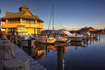 Sweet Tooth Rights Managed Images - Hampton Marina at Sunset Royalty-Free Image by Amy Jackson