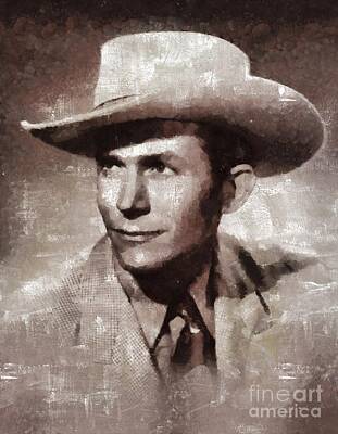 Rock And Roll Paintings - Hank Williams by Mary Bassett by Esoterica Art Agency