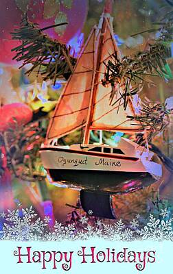 Legendary And Mythic Creatures Rights Managed Images - Happy Holidays From Maine Royalty-Free Image by Diann Fisher