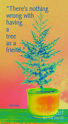 Digital Art Royalty Free Images - Happy Little Trees Royalty-Free Image by David Hinds