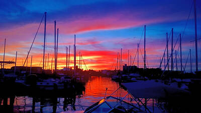 Landscapes Kadek Susanto - Harbor Sunset by Charles J Pfohl