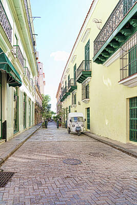 Modern Man Famous Athletes - Havana Side Street Yellow and Green by Sharon Popek
