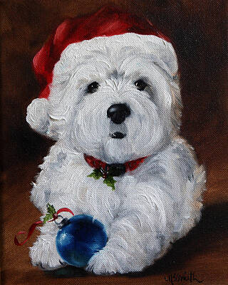 Portraits Paintings - Have Yourself a Merry Little Christmas  by Mary Sparrow