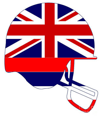 Football Royalty Free Images - Hawaii State Flag Football Helmet Royalty-Free Image by Bigalbaloo Stock
