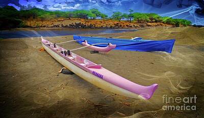 Jolly Old Saint Nick - Hawaiian Outigger Canoes Ver 2 by Larry Mulvehill