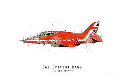 Holiday Cheer Hanukkah - Hawk Sketch - Red Arrows by Airpower Art