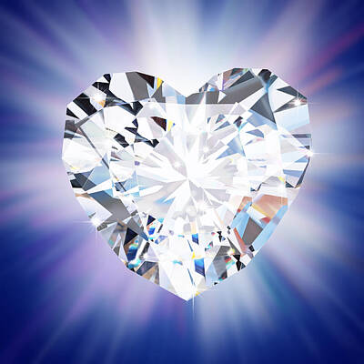 Abstract Royalty Free Images - Heart Diamond Royalty-Free Image by Setsiri Silapasuwanchai