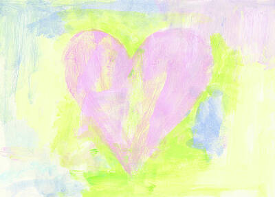 Watercolor Butterflies - Heart in pastel colors by Karen Kaspar